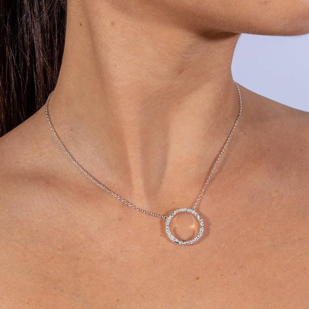 Lucy Quartermaine Silver Hula Open Circle Necklace HP1