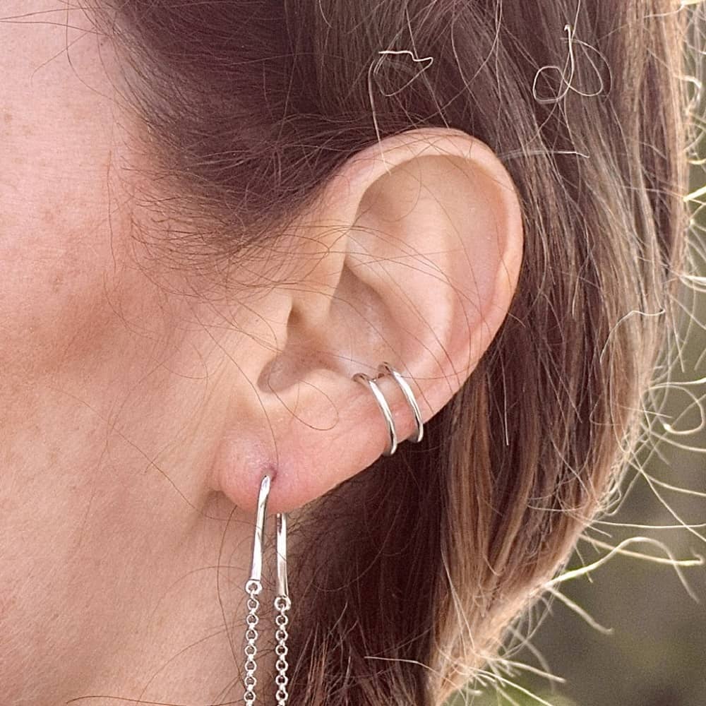 Lucy Quartermaine Silver Art Deco Single Ear Cuff ADCU1