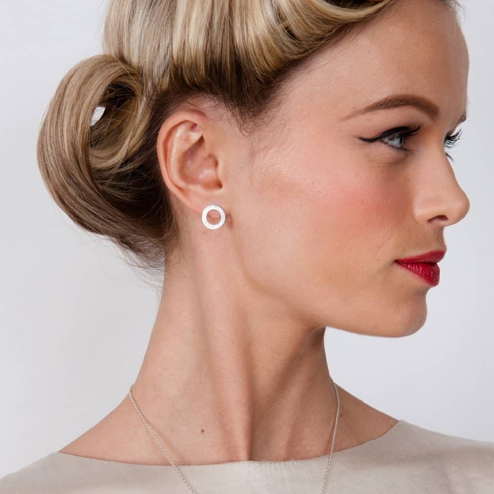 Lucy Quartermaine Silver Art Deco White Topaz Halo Stud Earrings ADS1