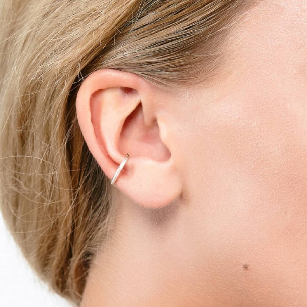 Lucy Quartermaine Silver Drop Plain Ear Cuff DCU1