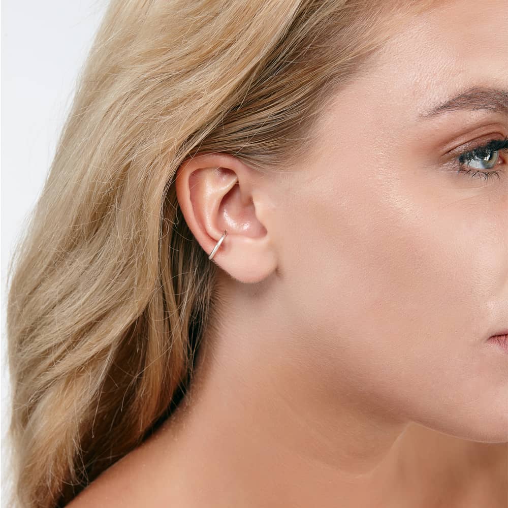 Lucy Quartermaine Silver Drop Plain Ear Cuff DCU1