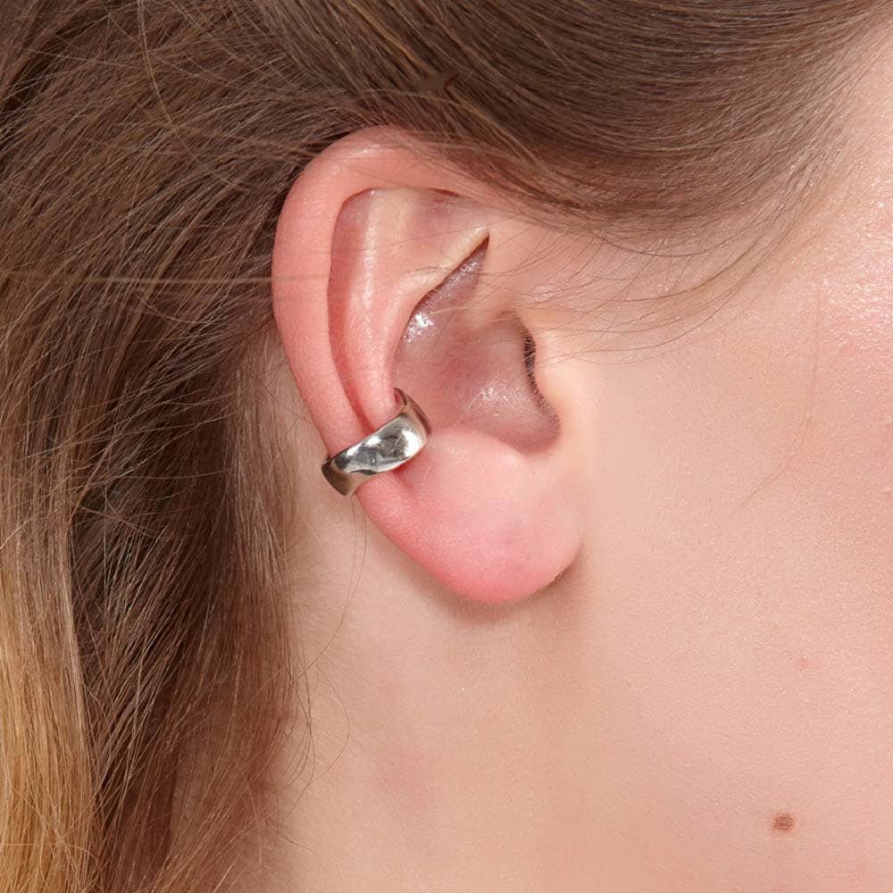 Lucy Quartermaine Silver Drop Flat Plain Single Ear Cuff DCU4