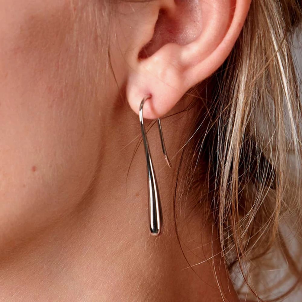 Lucy Quartermaine Silver Solid Teardrop Earrings DER15