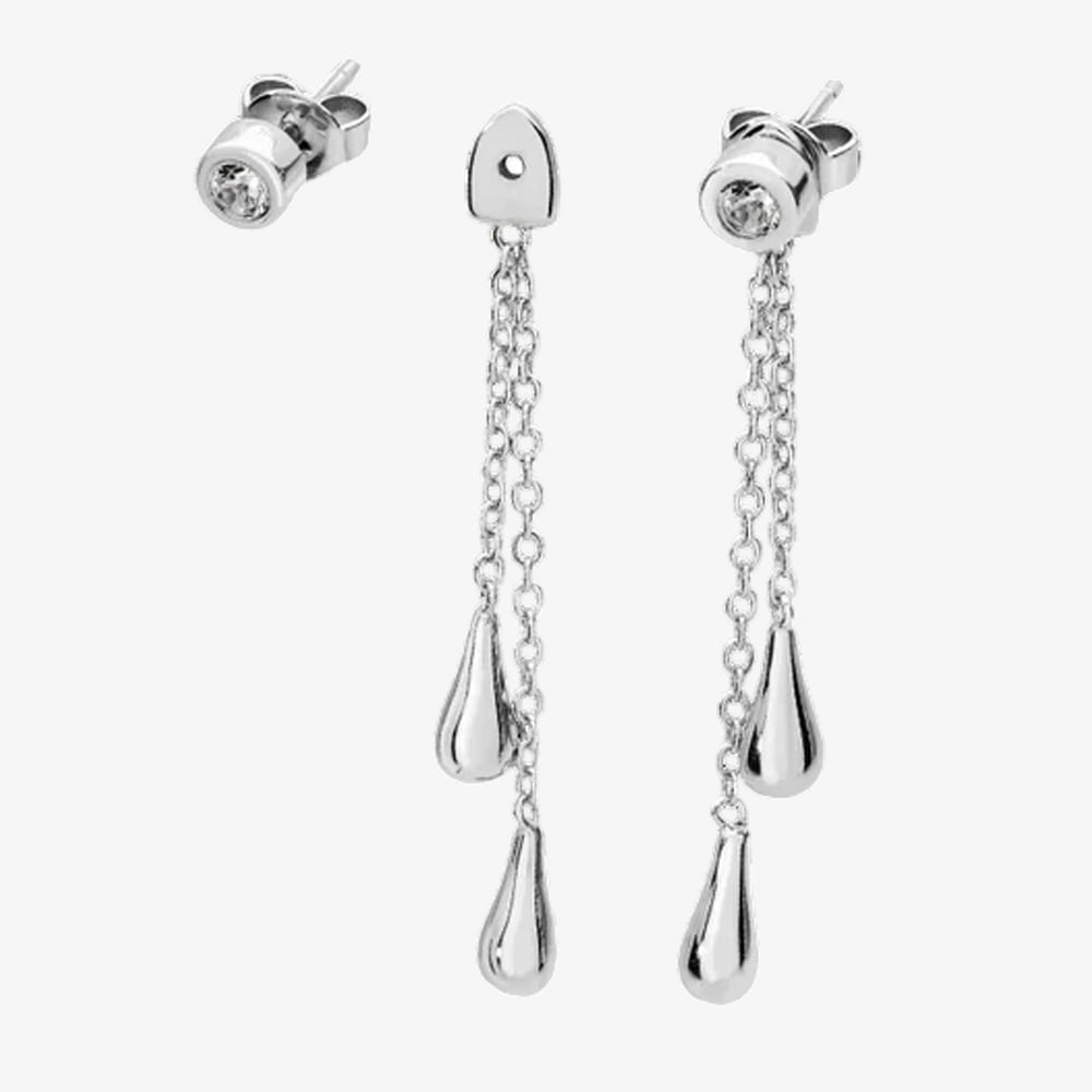 Click to view product details and reviews for Lucy Quartermaine Sterling Silver Removable Double Drop White Topaz Earrings Der29.
