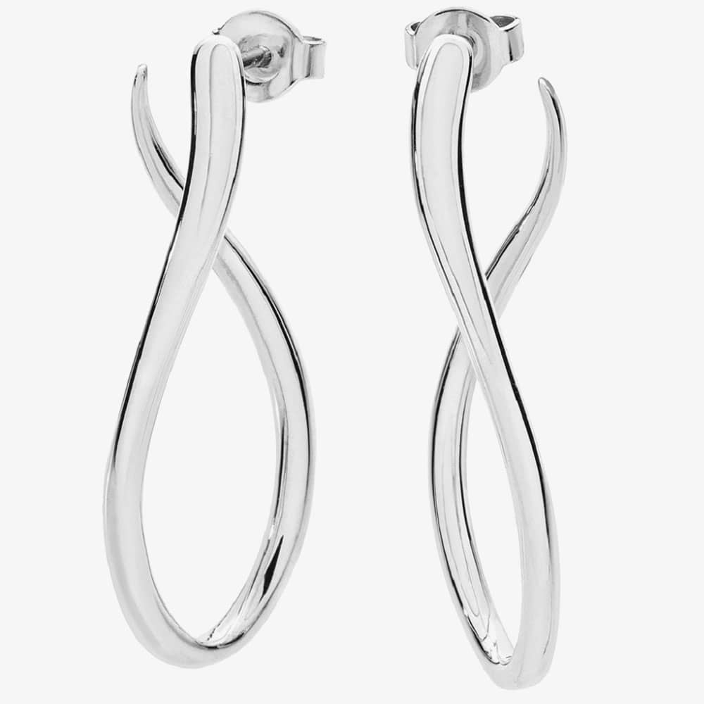 Product photograph of Lucy Quartermaine Silver Melting Drop Twisted Hoop Earrings Der36 from The Jewel Hut