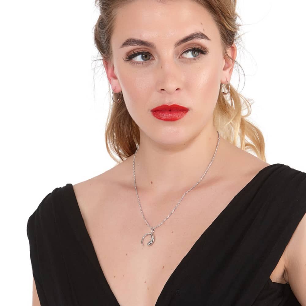 Lucy Quartermaine Silver Small Luna Hoop Earrings LER2