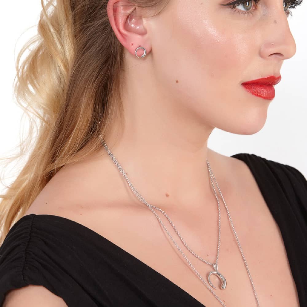 Lucy Quartermaine Silver Luna Stud Earrings LS1