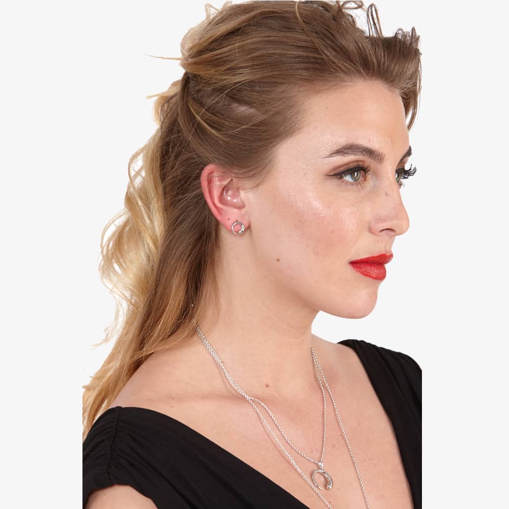 Lucy Quartermaine Silver Luna Stud Earrings LS1