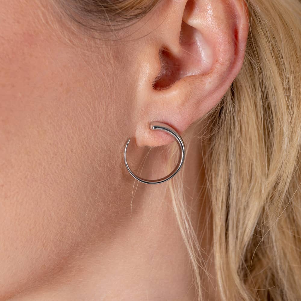 Lucy Quartermaine Silver Large Luna Stud Earrings LS2