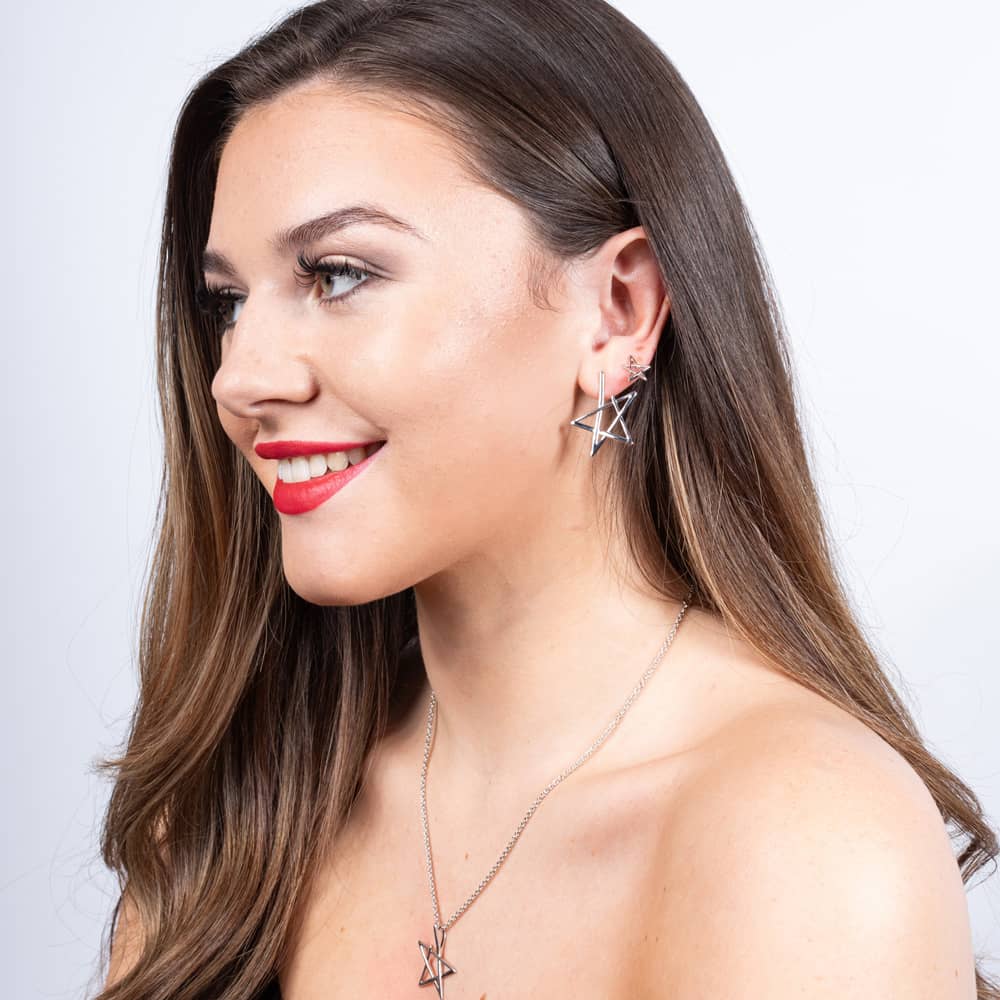 Lucy Quartermaine Silver Sol Star Stud Earrings LS4