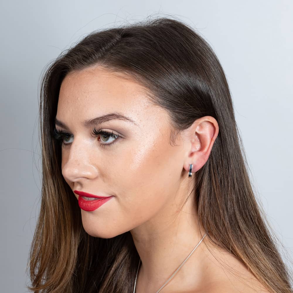 Lucy Quartermaine Silver Petal Small Hoop Earrings PH1