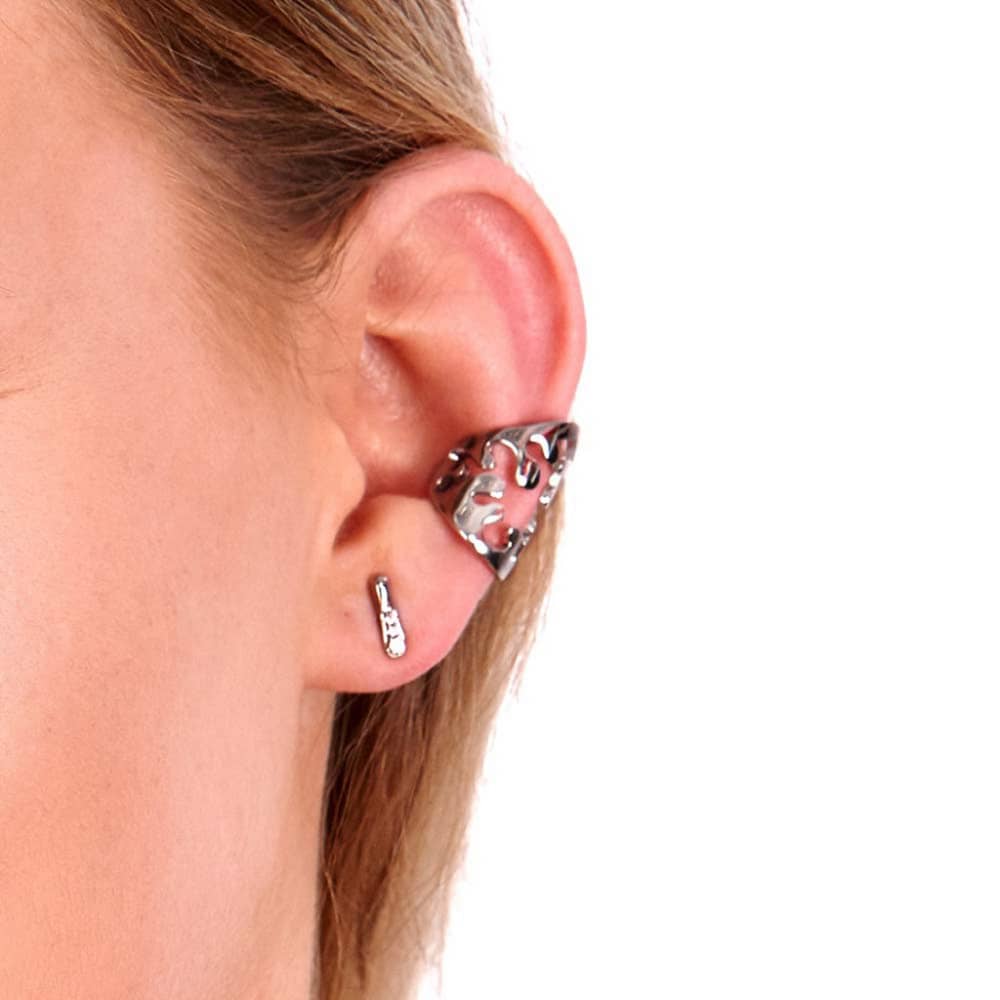 Lucy Quartermaine Silver Open Splash Single Ear Cuff SCU2