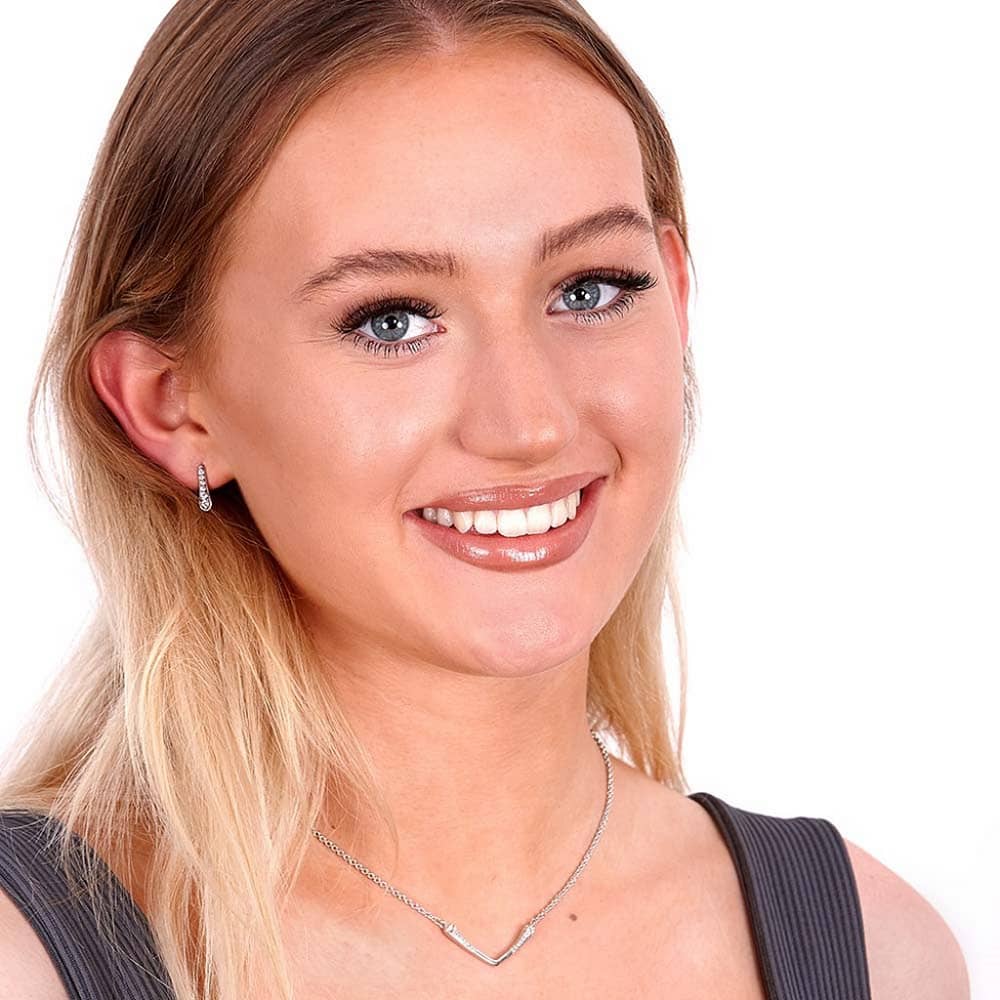 Lucy Quartermaine Silver Skinny Drip White Topaz Stud Earrings SDS1