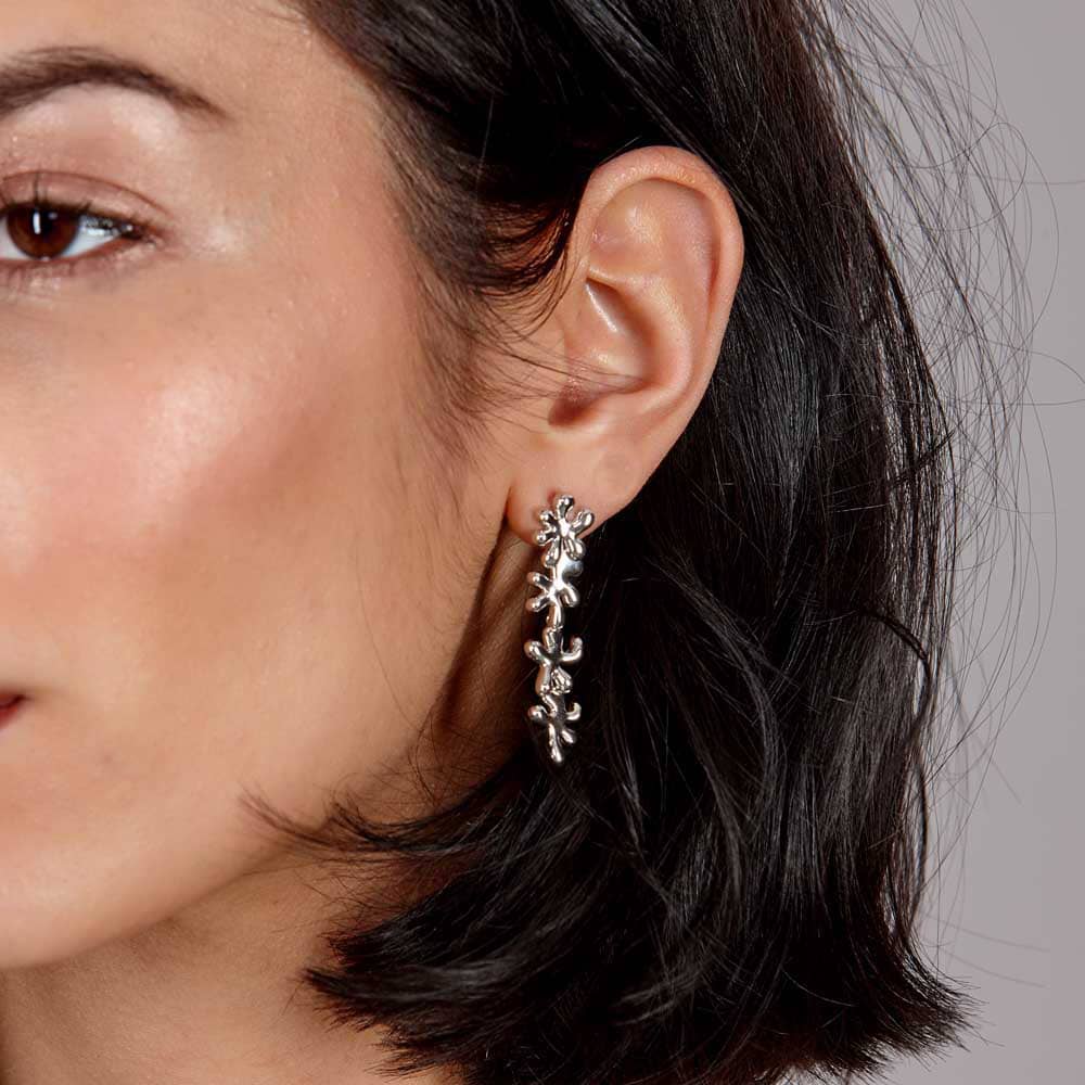 Lucy Quartermaine Silver 4 Splash Dropper Earrings SER3