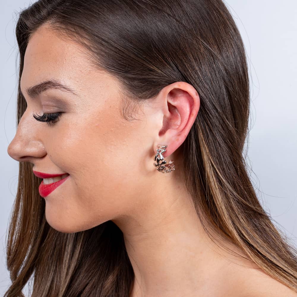 Lucy Quartermaine Silver Splash Hoop Earrings SER7