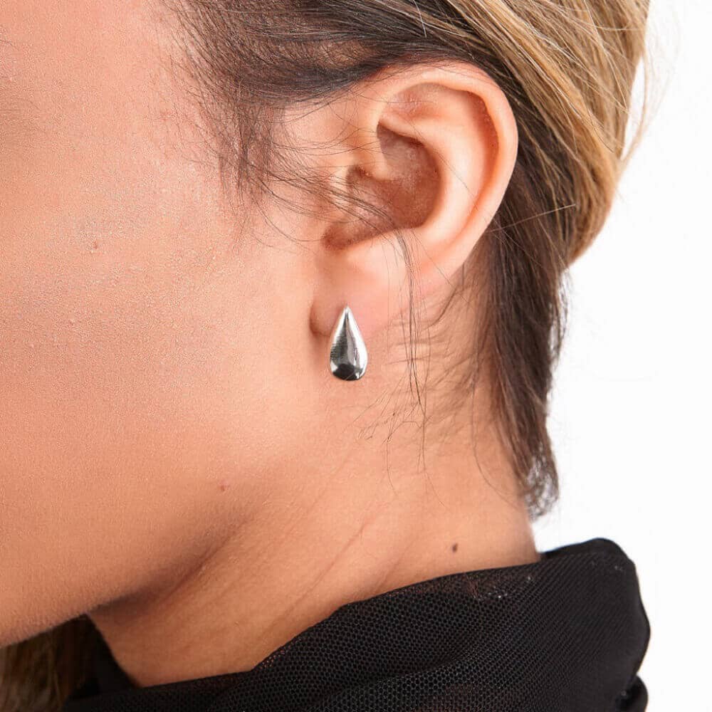 Lucy Quartermaine Silver Large Tear Drop Stud Earrings TDS1