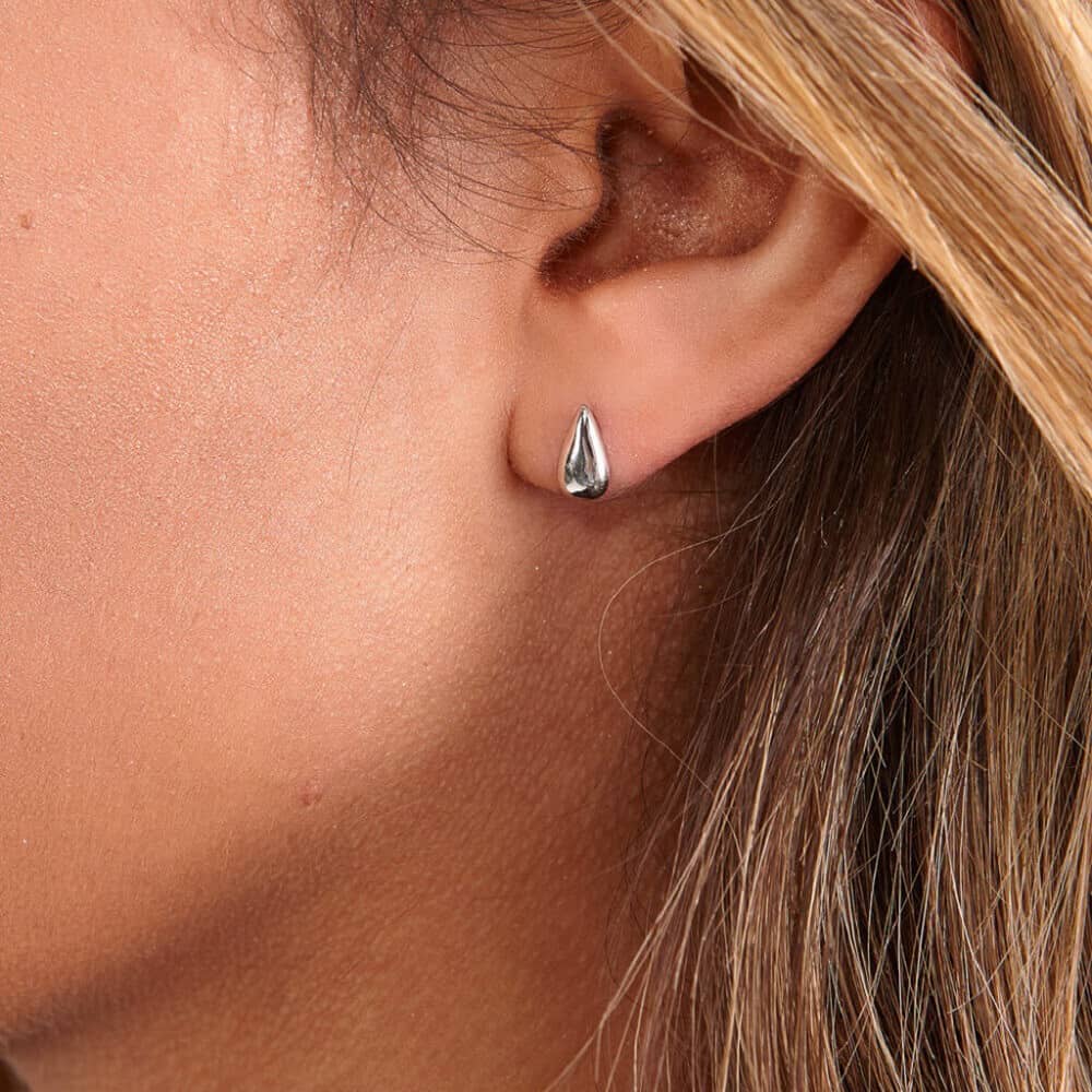 Lucy Quartermaine Silver Mini Tear Drop Stud Earrings TDS2
