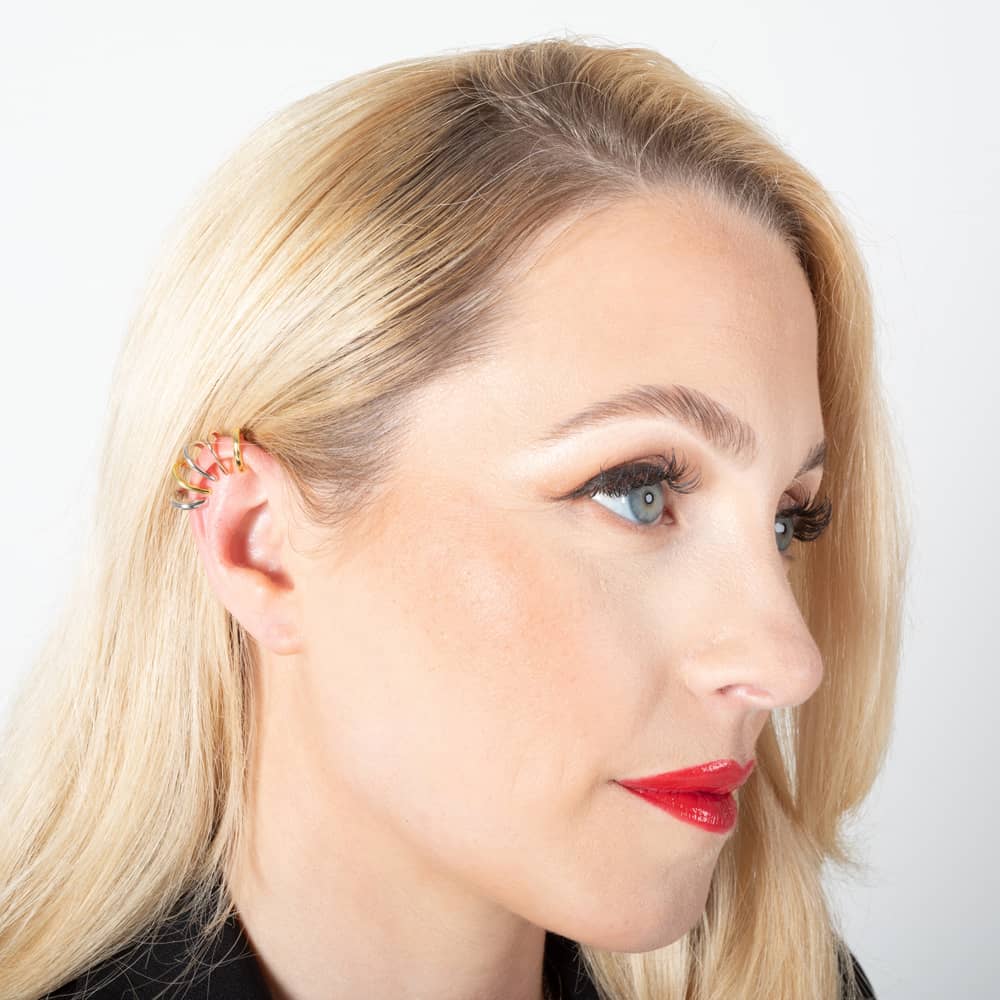 Lucy Quartermaine Three Colour Waterfall Multi Ear Cuff WFCU1