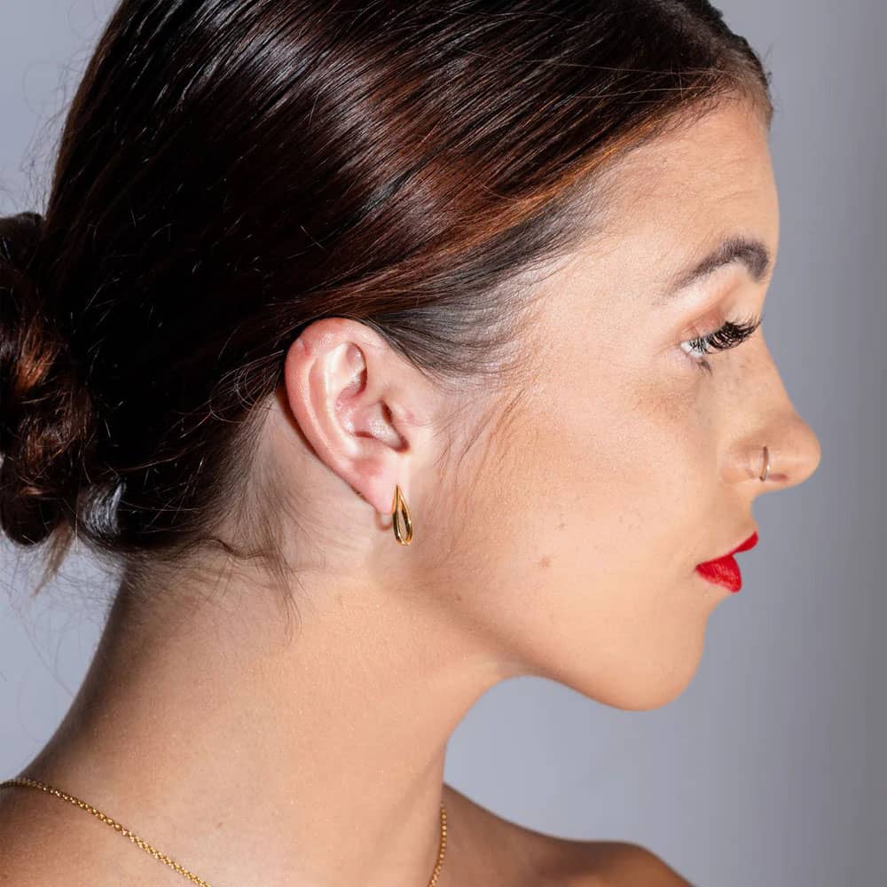 Lucy Quartermaine Gold Vermeil Petal Stud Earrings PS1G