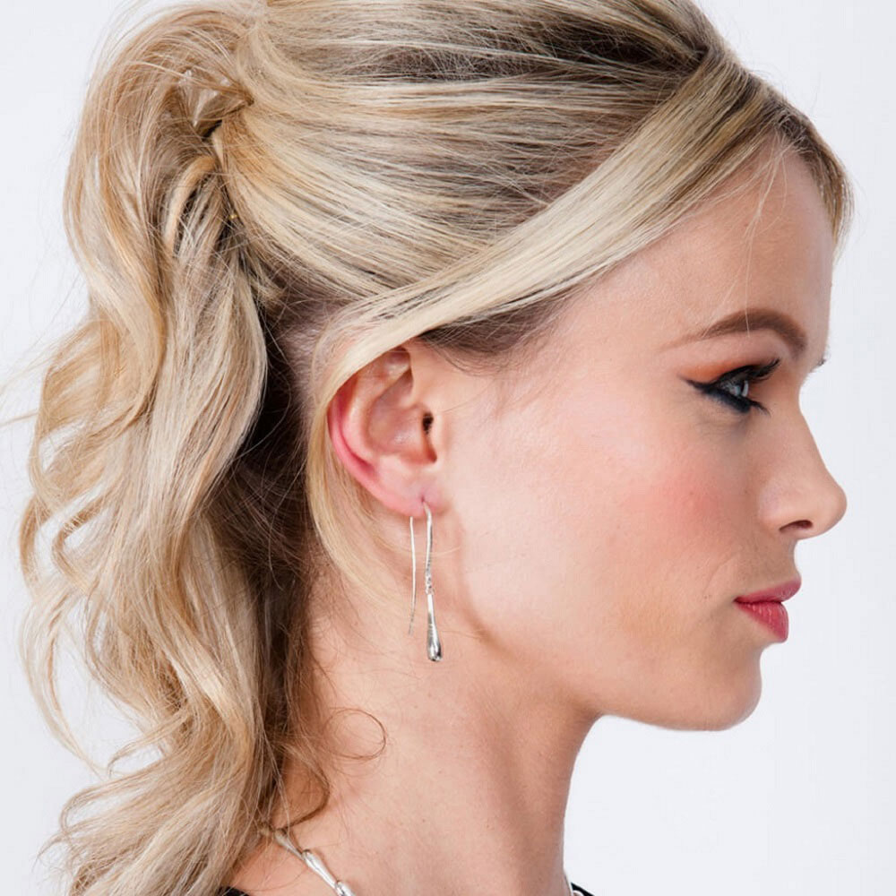 Lucy Quartermaine Silver Single Drop Dropper Earrings DER4