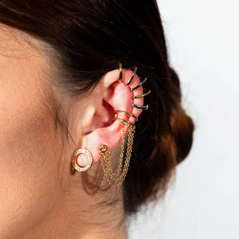 Lucy Quartermaine Art Deco Cuff & Clip Earring ADCU2G