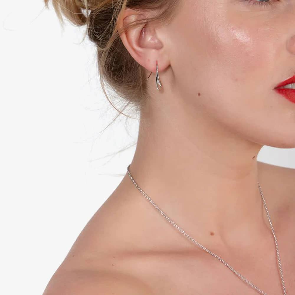 Lucy Quartermaine Drop Silver Twist Dropper Earrings DER37