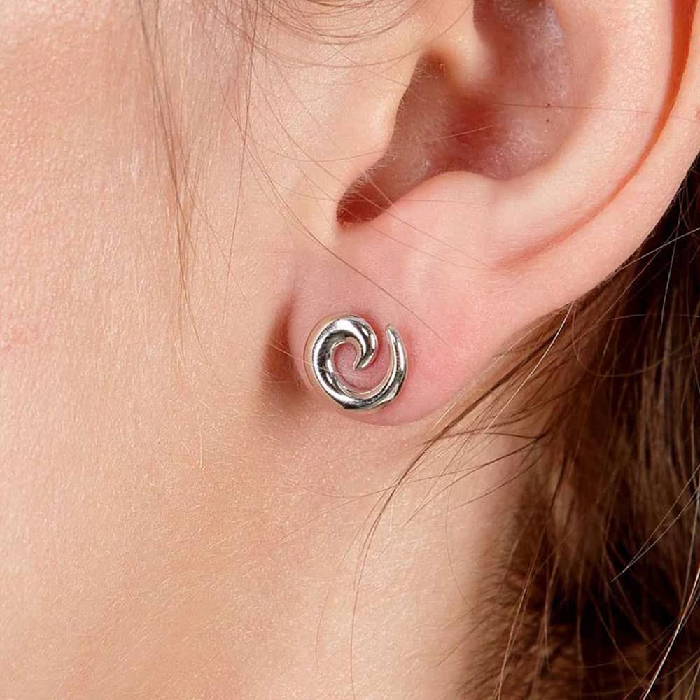 Lucy Quartermaine Elements Silver Swirl Stud Earrings ELS3