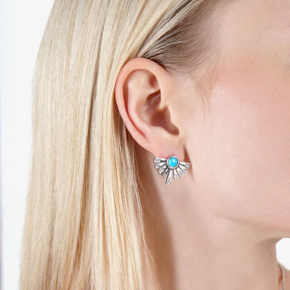 Lucy Quartermaine Silver & Turquoise Egyptian Studs Earrings ES2