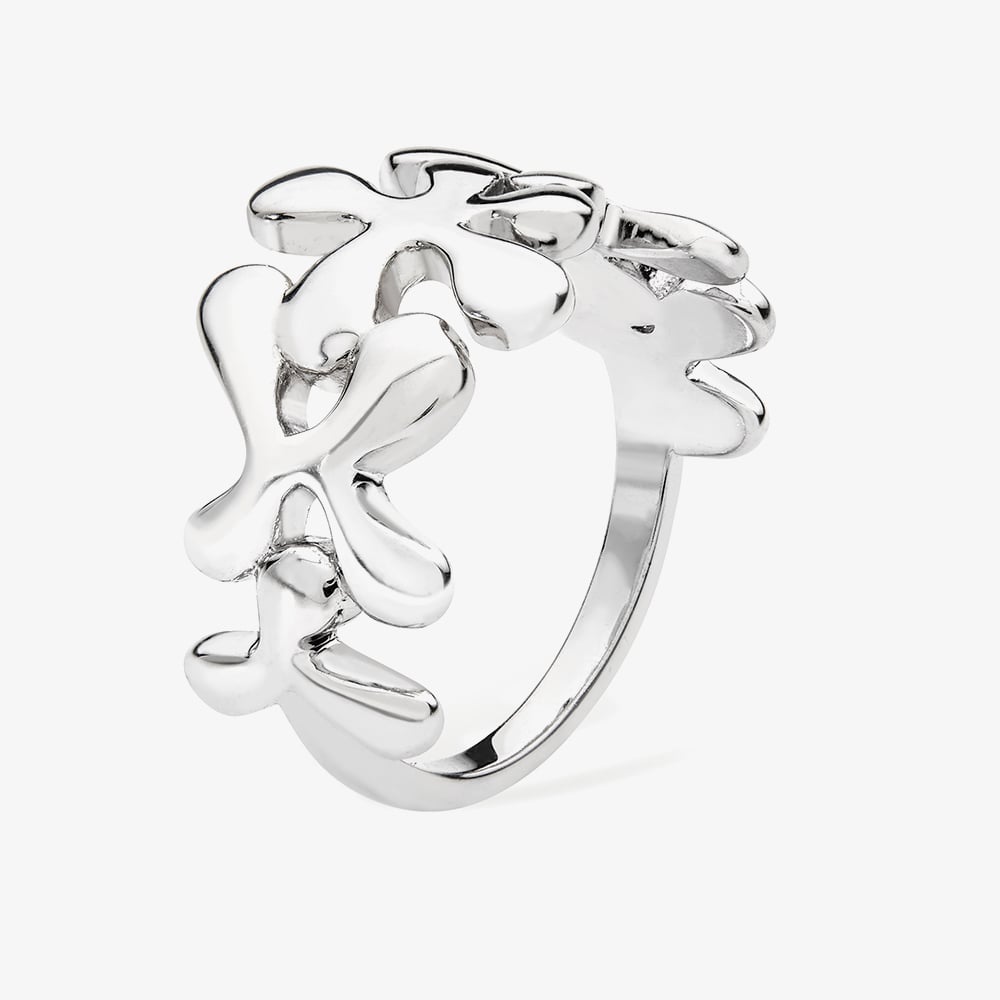 Product photograph of Lucy Quartermaine Silver Half Splash Fashion Ring Sr8el T from The Jewel Hut