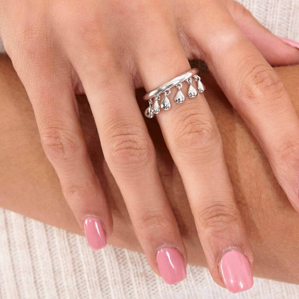Lucy Quartermaine Silver Tear Drop Ring TDR1L Q