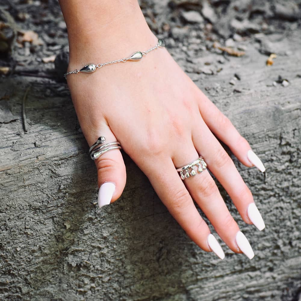Lucy Quartermaine Silver Tear Drop Ring TDR1L Q