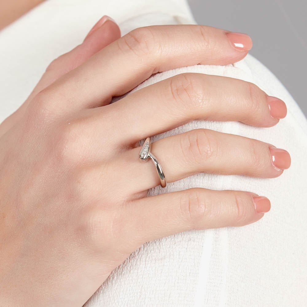 Lucy Quartermaine Silver Topaz Skinny Drip Ring SDR4