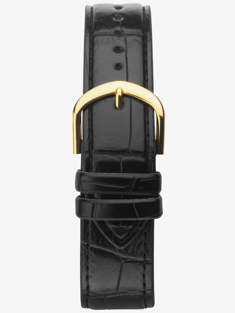Sekonda Classic Gold Tone Black Leather Strap Watch 1535