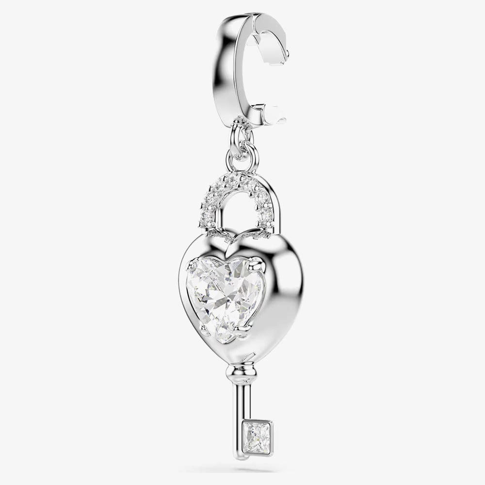 Swarovski Idyllia Rhodium Plated Crystal Heart Key Charm 5742957