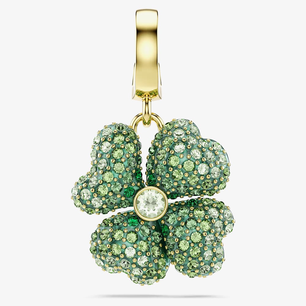 Swarovski 5743130 Idyllia 18ct Gold Plated Green Clover Charm