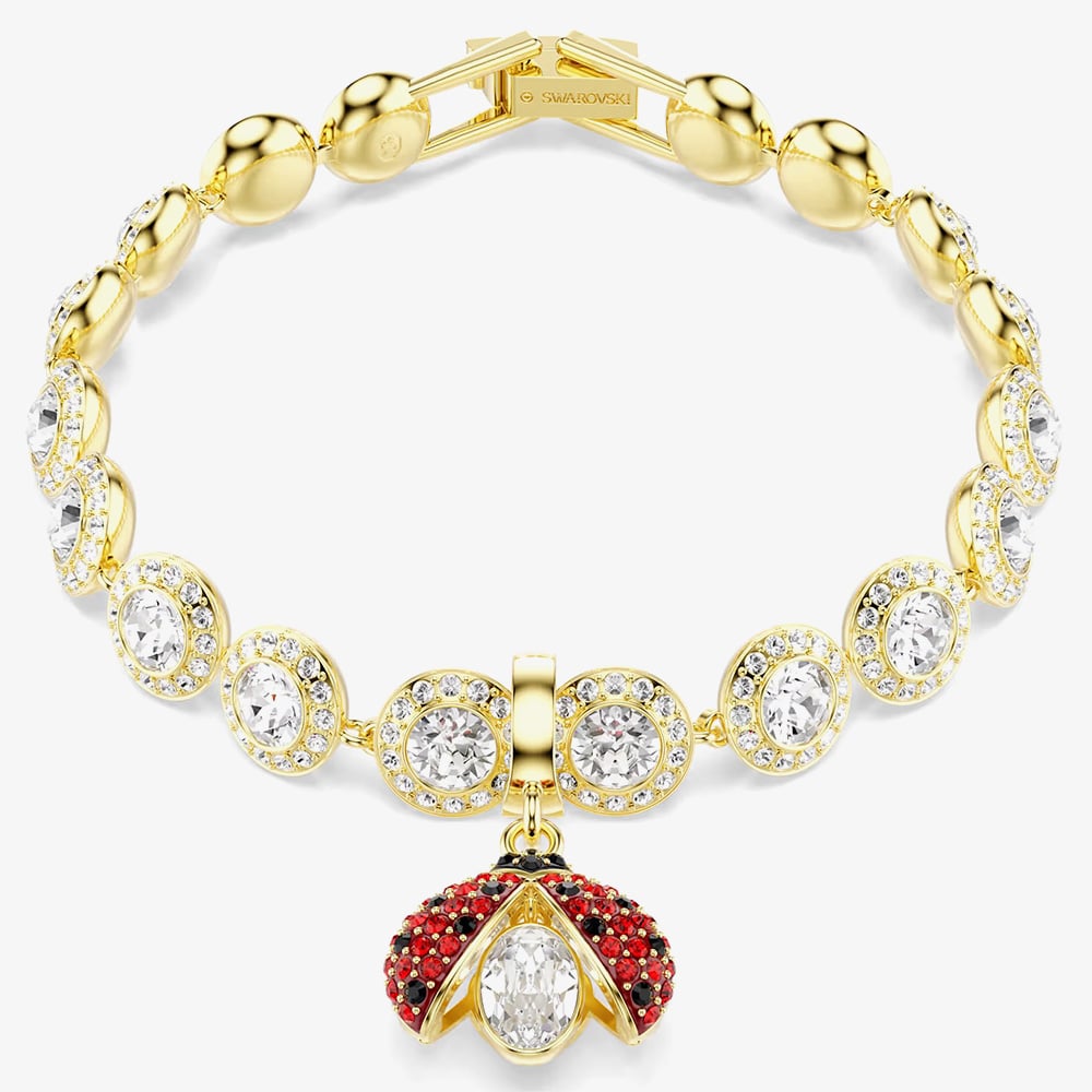 Swarovski Idyllia 18ct Gold Tone Plated Crystal Ladybird Charm 5743138