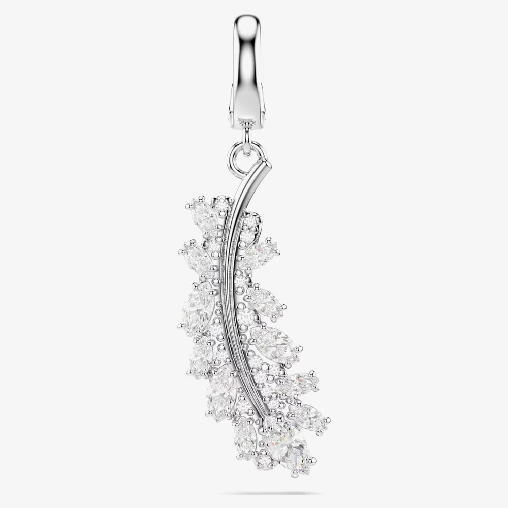 Swarovski Vienna Rhodium Plated Feather Charm 5757739
