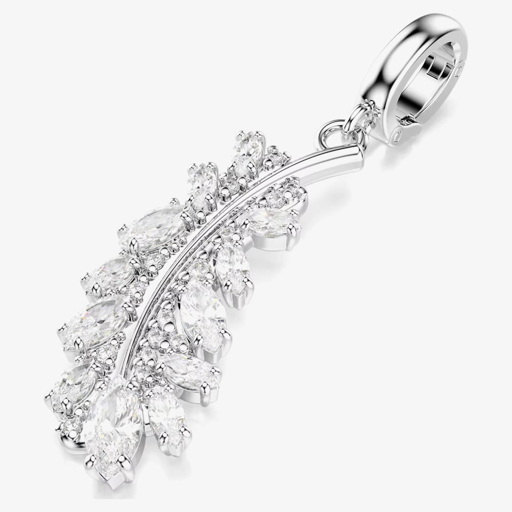 Swarovski Vienna Rhodium Plated Feather Charm 5757739