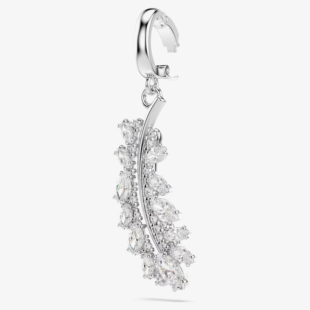 Swarovski Vienna Rhodium Plated Feather Charm 5757739