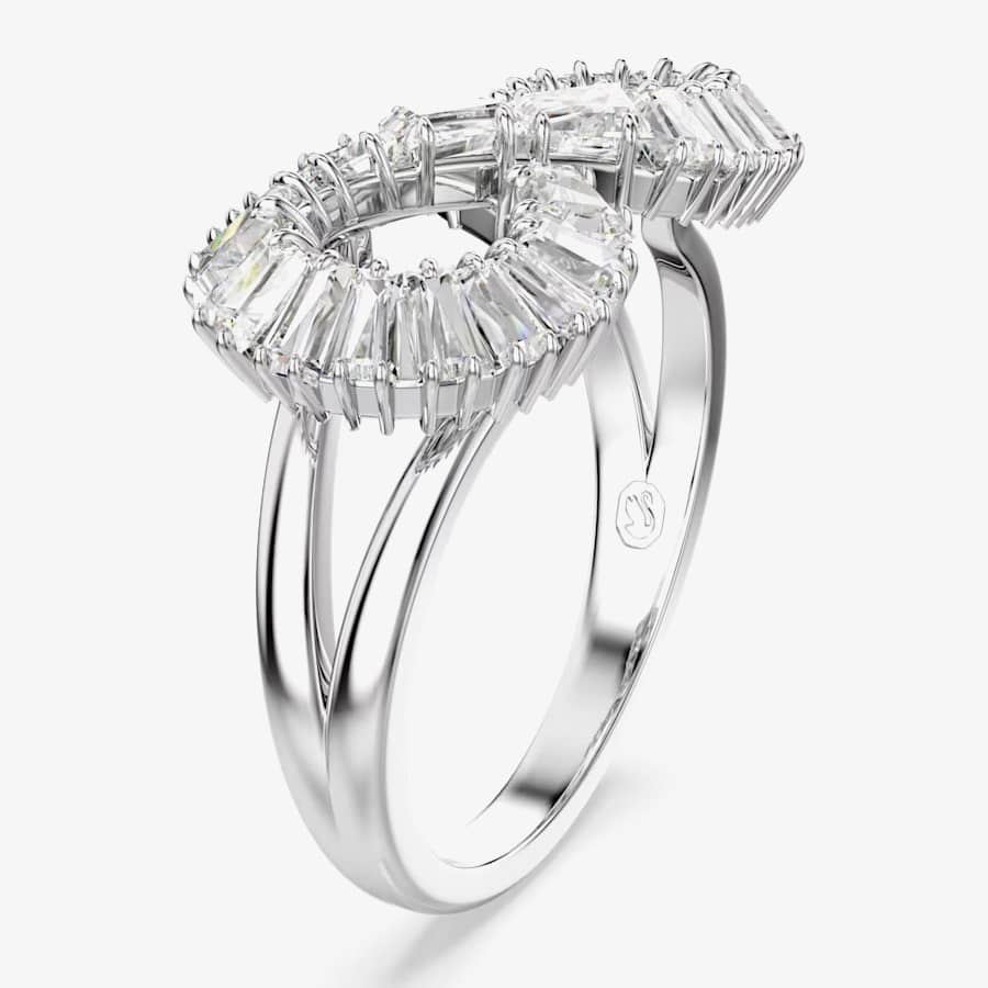 Swarovski Hyperbola Rhodium Plated Infinity Cocktail Ring 5679698