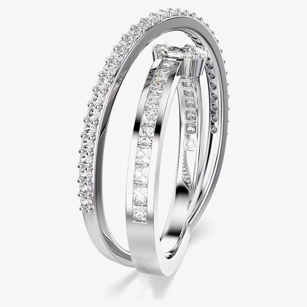Swarovski Hyperbola Mixed Cuts Two Row Ring 5691231