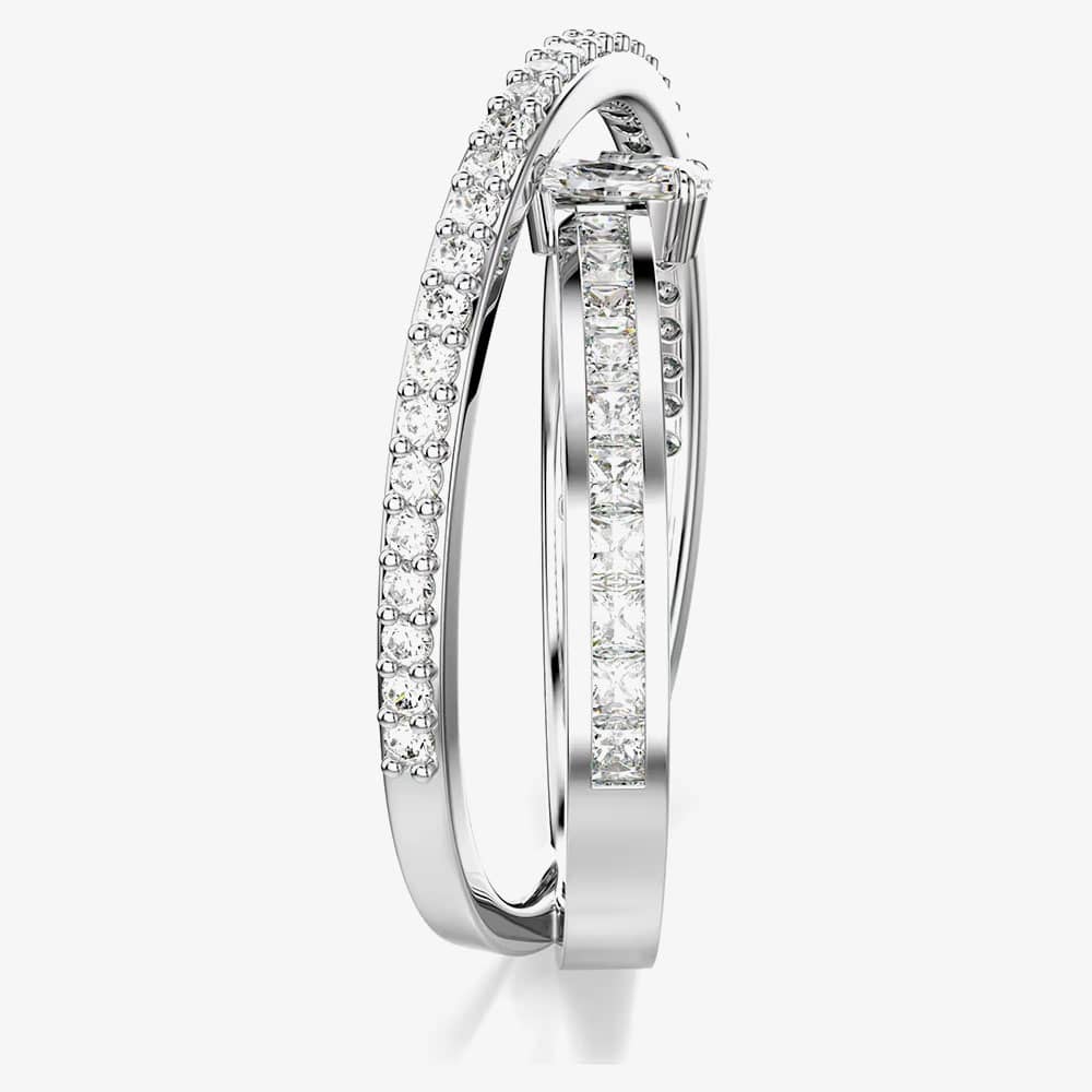 Swarovski Hyperbola Mixed Cuts Two Row Ring 5691231