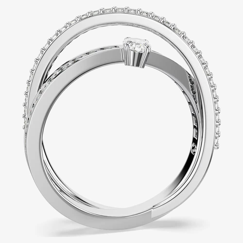 Swarovski Hyperbola Mixed Cuts Two Row Ring 5691231