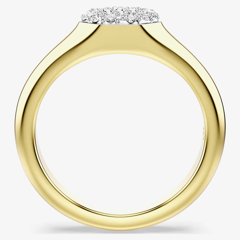 Swarovski Dextera Octagon Gold Tone Plated White Crystal Ring 5732851