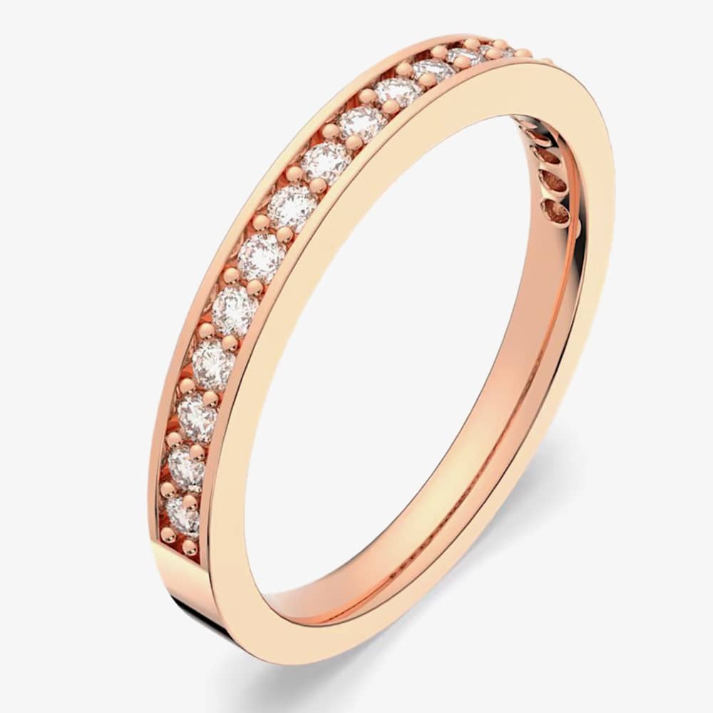 Swarovski Rare Rose Gold Tone White Crystal Channel Half Eternity Ring 5032