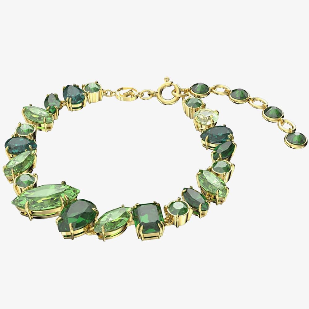 Swarovski Gema Gold Tone Mixed Cut Green Bracelet 5652822 M