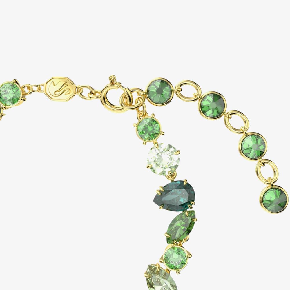 Swarovski Gema Gold Tone Mixed Cut Green Bracelet 5652822 M