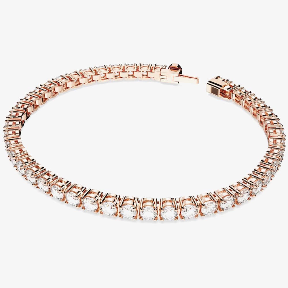 Swarovski Matrix White Rose Gold Plated Tennis Bracelet 5657659 M