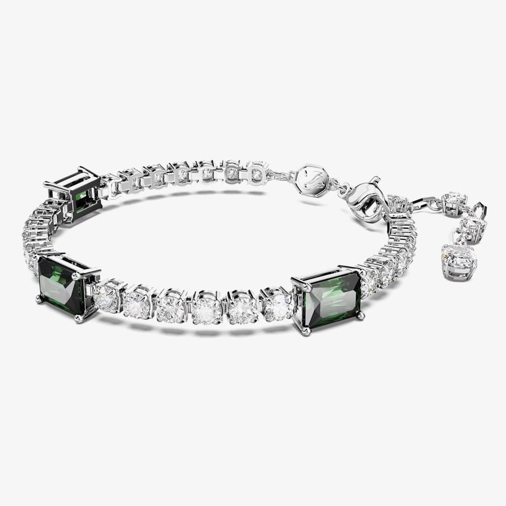 Swarovski Matrix Green Mixed Cuts Tennis Rhodium Plated Bracelet 5666422 (M)