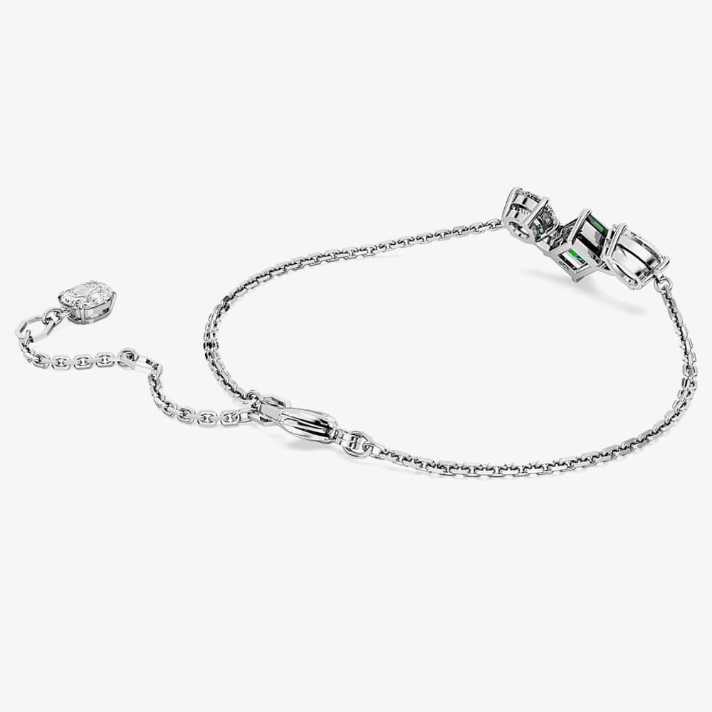 Swarovski Mesmera Green Mixed Cuts Rhodium Plated Bracelet 5668360 (M)